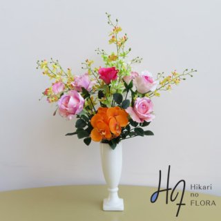 光触媒高級造花アレンジメント【カパス】フォルムも色彩もエレガントに、個性的にアレンジした高級造花アレンジメントです。