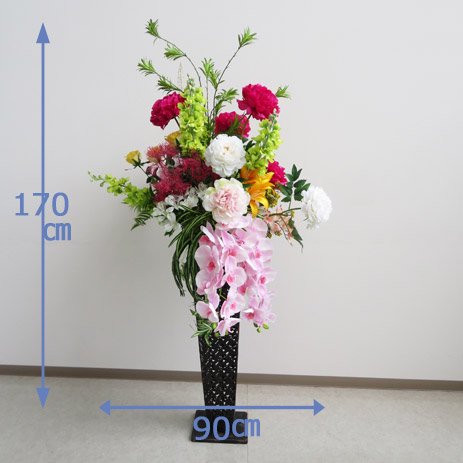 大輪ポピー＆バラMIX【造花】・約100cm×幅70cm・光触媒 - 造花、アート