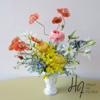 光触媒高級造花アレンジメント【デコラーレ】可憐な高級造花アレンジメントです。無料のメッセージカードを添えて。