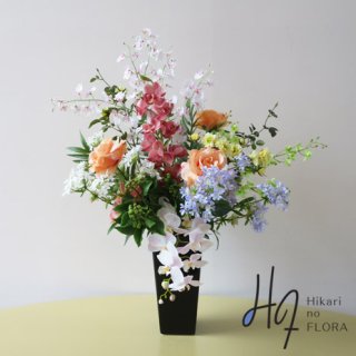 光触媒高級造花アレンジメント【アルマ】エレガントなフォルムと色彩が素敵な高級造花アレンジメントです。