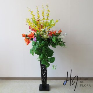 光触媒造花アレンジメント【スタンド７０型ＲＤ６０１】八重咲リリィーの高級造花スタンドです。高さ１３０�のスタンドです。