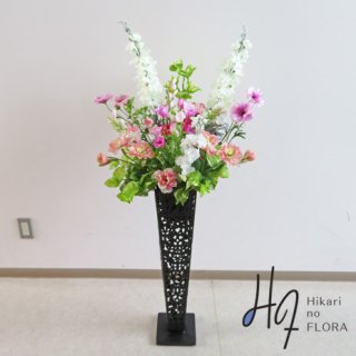 光触媒造花アレンジメント【スタンド７０型ＲＤ614】きれい可愛い造花スタンドです。高さ１２５ｃｍの高級造花スタンド花です。