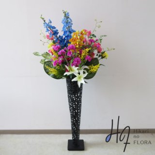 光触媒造花アレンジメント【スタンド７０型ＲＤ640】艶やかな色彩の高級造花スタンドです。高さ約130�です。
