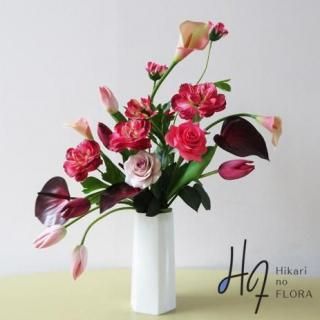 ゴージャス造花 即日☆【造花】アスカ/カーネーションバンチ(1束3本) ツートン