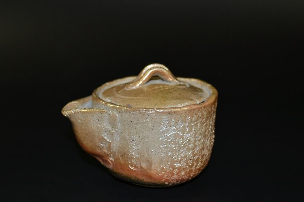 日幡光顕 光顕人 宝瓶 湯冷まし 茶器 茶道具 骨董 備前焼(日幡 日幡光顕 光顕人 宝瓶 湯冷まし 茶器 茶道具 骨董 備前焼(日幡