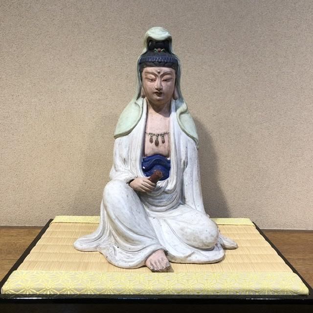 作者不明 彩色備前観音置物 - 夢幻庵オンラインショップ