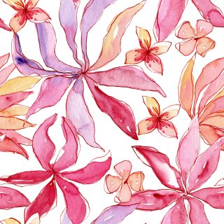 Pink Tropical Flower Water Color ԥ󥯥ȥԥե A3
