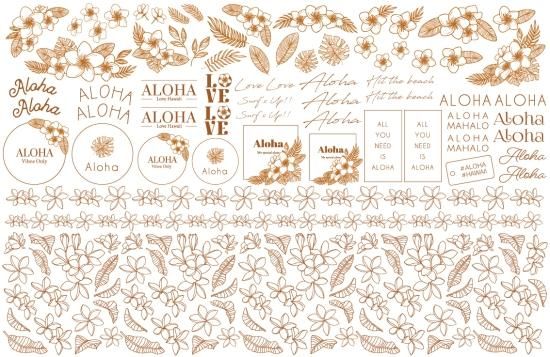 【363】plumeriaページ Plumeria＆LOGO Gold プルメリア＆ロゴ レンジゴールド A3