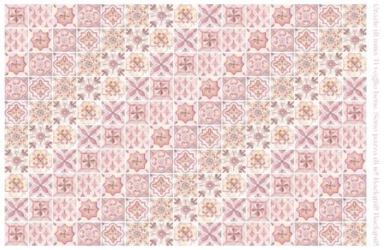 Majolica Tile Pink マジョリカタイルピンク - ポーセラーツ転写