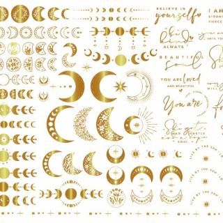ǥڥ饹ѡMoon Phases Cute & Positive GOLD 礱 ݥƥ A4 ܶ 