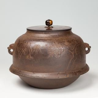 風炉茶釜】 茶道具 過ごそ 銅蓋 鉄釜 中古品 全国一律送料1830円