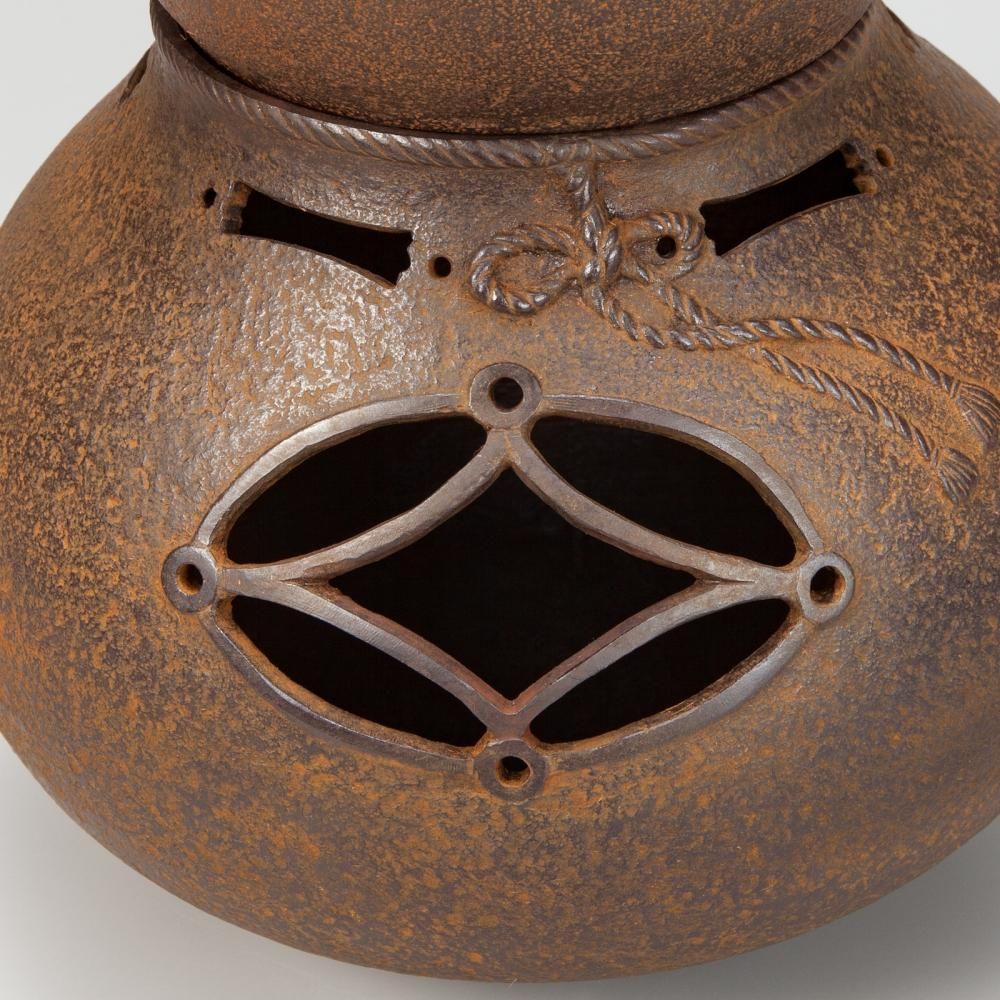 瓢箪切合 風炉釜(小) 般若昭三作 - 茶道具・抹茶通販 瓢箪切合 風炉釜(小) 般若昭三作 - 茶道具・抹茶通販