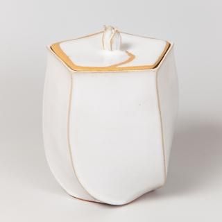 【茶道具】辻光夫作　流白釉花瓶・水指　水指273 U-ms02395-01.jpg
