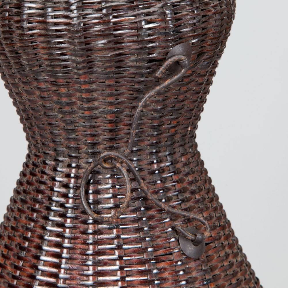 茶道具　籠師　鈴木竹朋斎作　ナタ籠　掛花籠　共箱　D　R6329 茶道具 籠師 鈴木竹朋斎作 ナタ籠 掛花籠 共箱 D