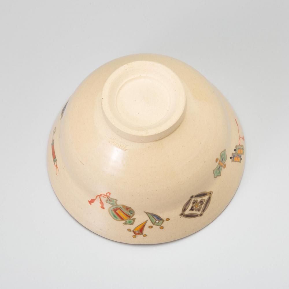色絵七宝宝尽文胴〆茶碗 「彩虹」 森岡嘉祥 作 - 茶道具・抹茶通販 色絵七宝宝尽文胴〆茶碗 「彩虹」 森岡嘉祥 作 - 茶道具・抹茶通販