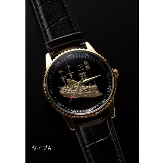 新品 未使用】大日本帝国海軍 戦艦三笠腕時計 ゴールド ブラック