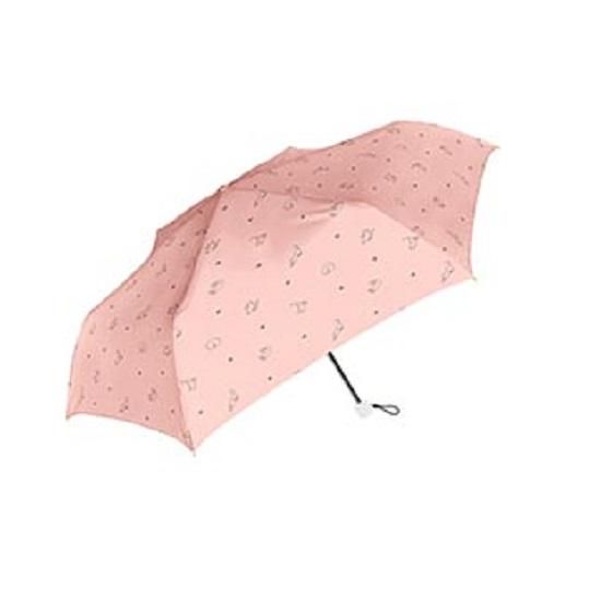 ネコ柄がかわいい 晴雨兼用UVカット耐風折りたたみ傘