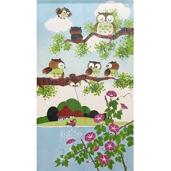 開運　七ふくろう四季のれん　春夏秋冬 (4枚セット) Amazon｜開運 七ふくろう四季のれん 春｜のれん オンライン通販