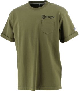 CONVERSE(コンバース) CA221381 ガーメントウォッシュ クルーネックロールアップTシャツ ルーズシルエット スポーツウェア