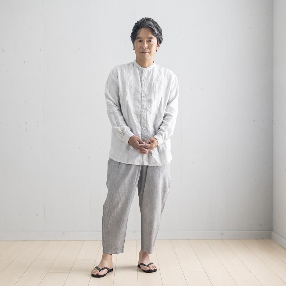 切替シャツ リネン 藍染・墨染・泥藍染 | 宝島染工公式通販 切替シャツ リネン 藍染・墨染・泥藍染 | 宝島染工公式通販