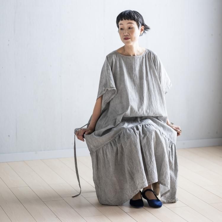 宝島染工 天然墨染めKAKU Dress Light gray KAKU DRESS｜宝島染工 公式通販・オンラインショップ