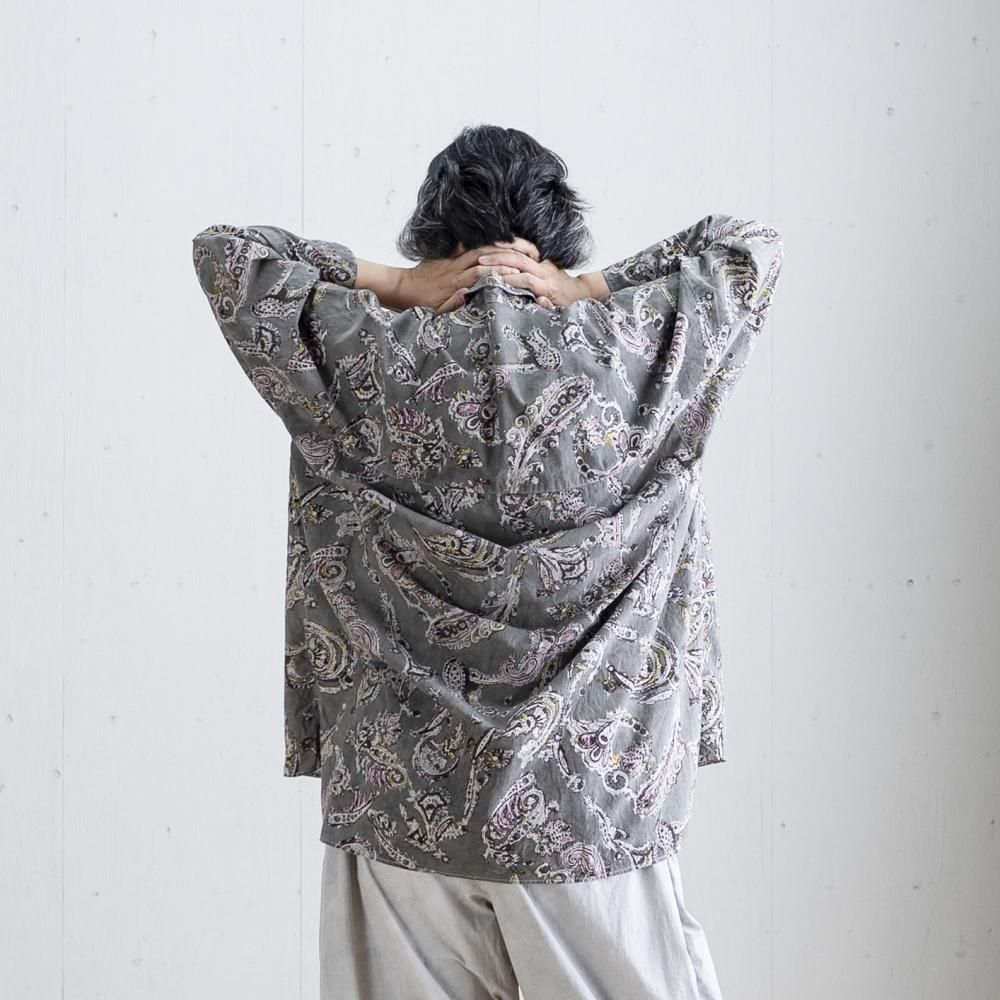 セール　奄美大島 金井工芸 インド藍染 ペイズリーシャツ M 奄美大島 金井工芸 インド藍染 ペイズリーシャツ M