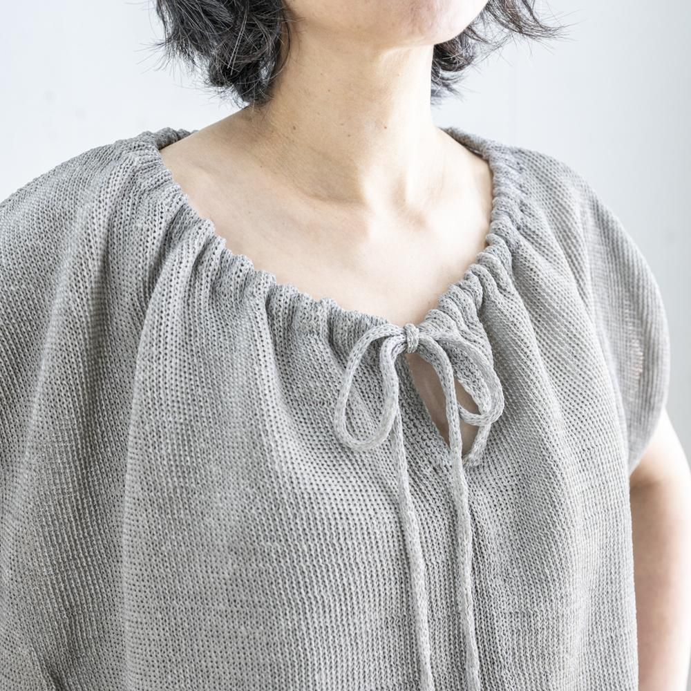 和紙ニットギャザーベスト（BLACK / GRAY） - 公式オンライン