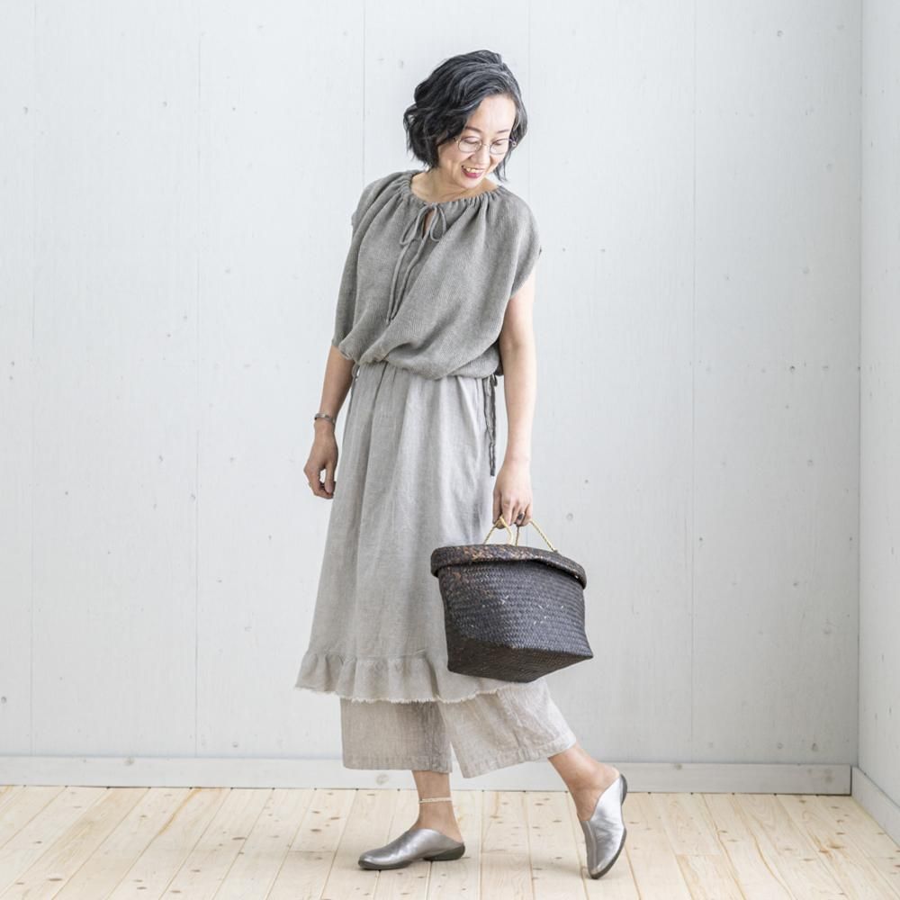 和紙ニットギャザーベスト（BLACK / GRAY） - 公式オンライン
