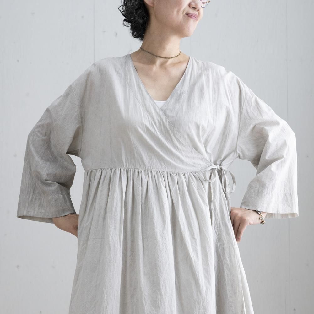 カシュクールワンピース (LIGHT GRAY / DARK GRAY) - 公式