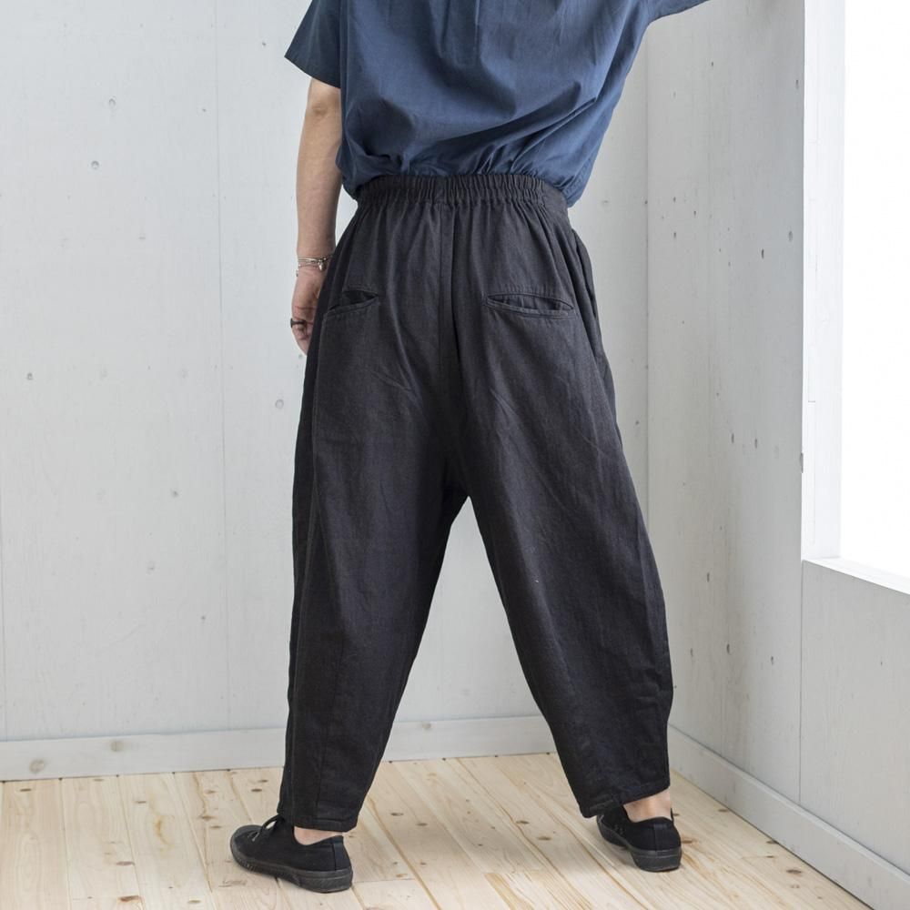 宝島染工　オーバーパンツ　ライトグレー　綿レーヨン2022墨染　男女兼用 オーバーパンツ ( LIGHT GRAY / DARK BROWN) - 公式オンライン