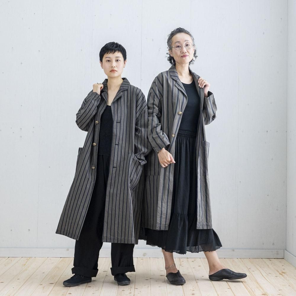 ブロックコート ランダムストライプ（ CHARCOAL / BROWN ） - 公式