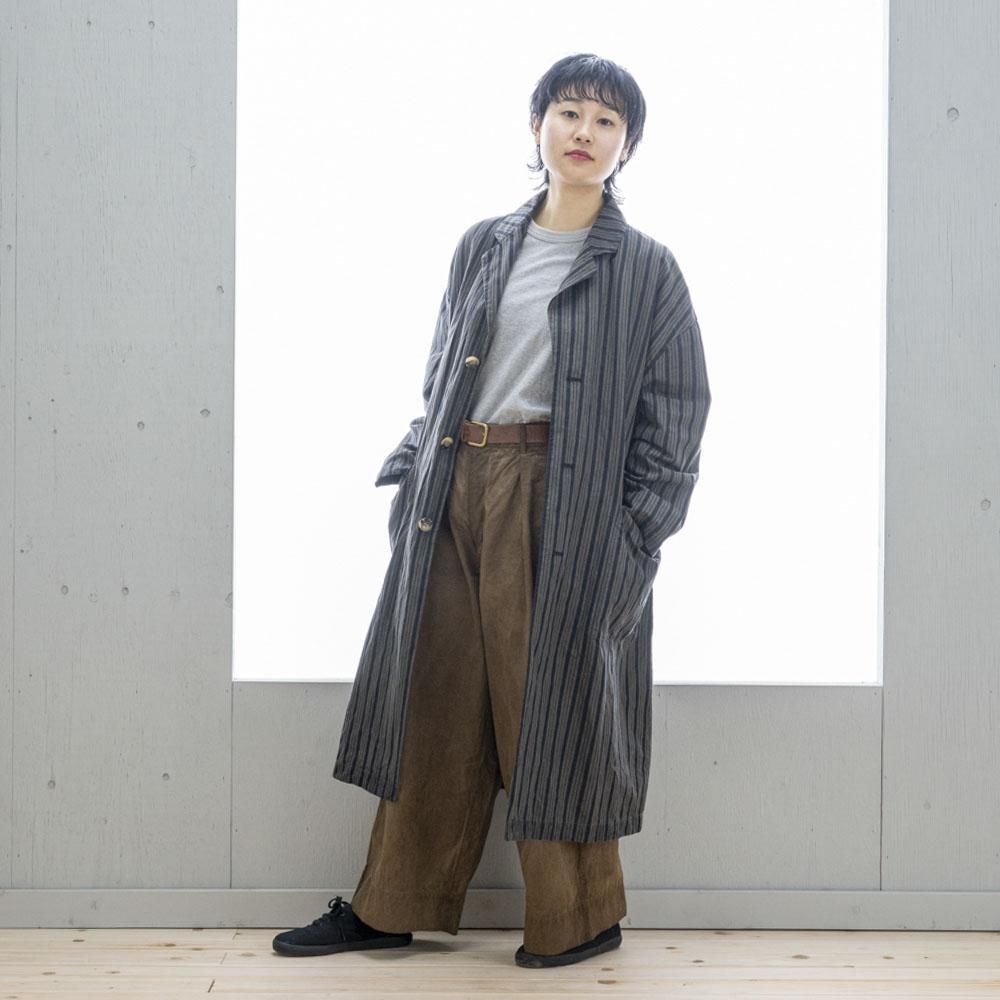 ブロックコート ランダムストライプ（ CHARCOAL / BROWN ） - 公式