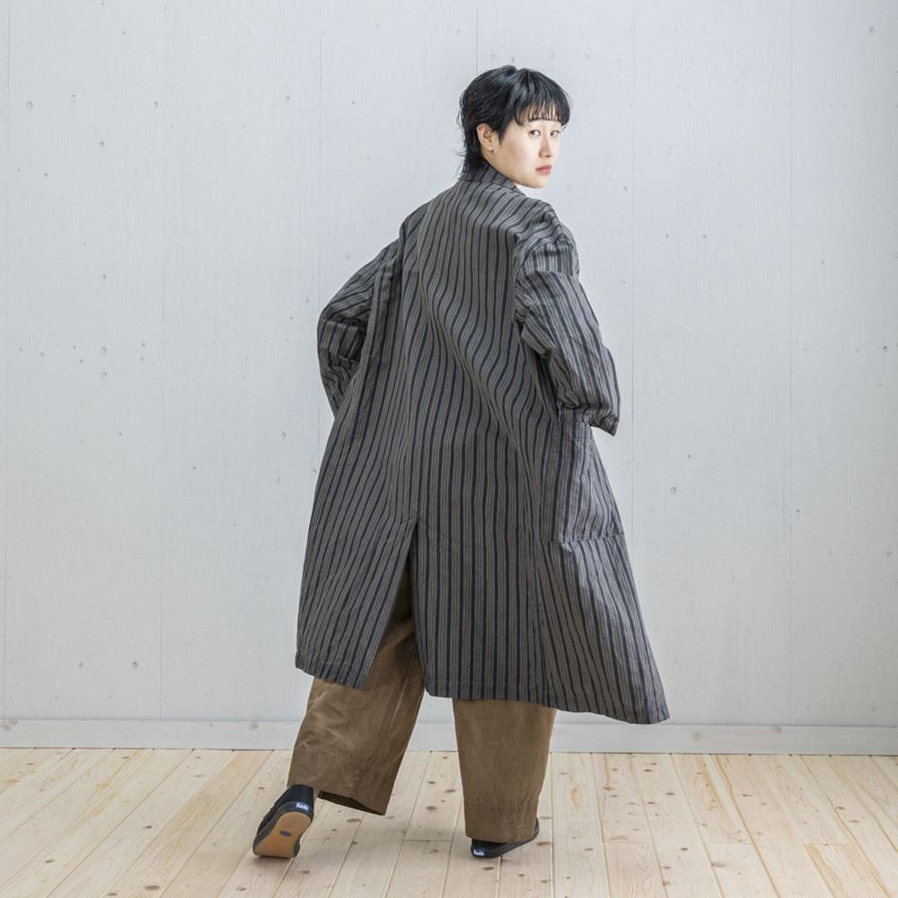 ブロックコート ランダムストライプ（ CHARCOAL / BROWN ） - 公式