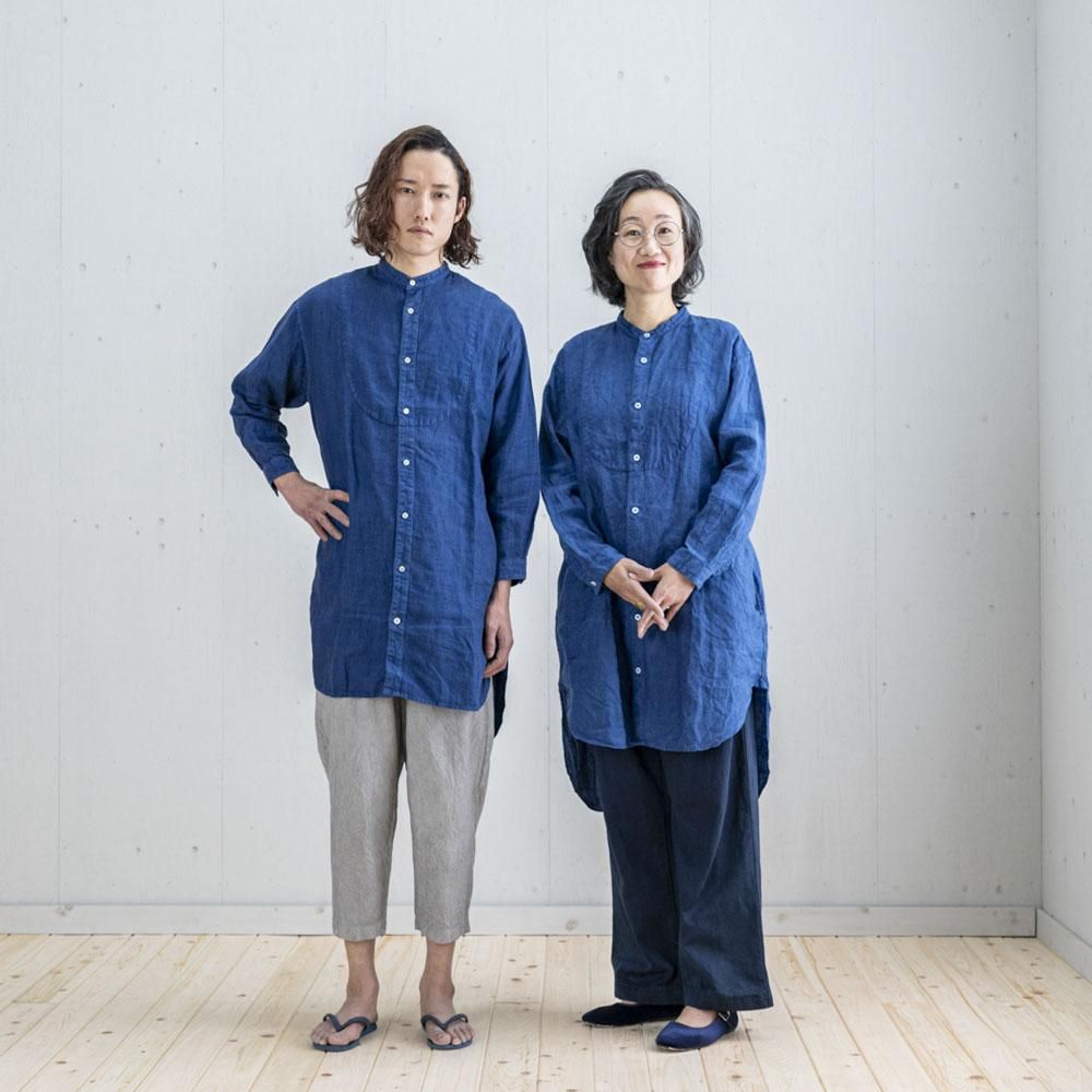 新価格】切替BIGシャツリネン(INDIGO / LIGHT GRAY / BLACK