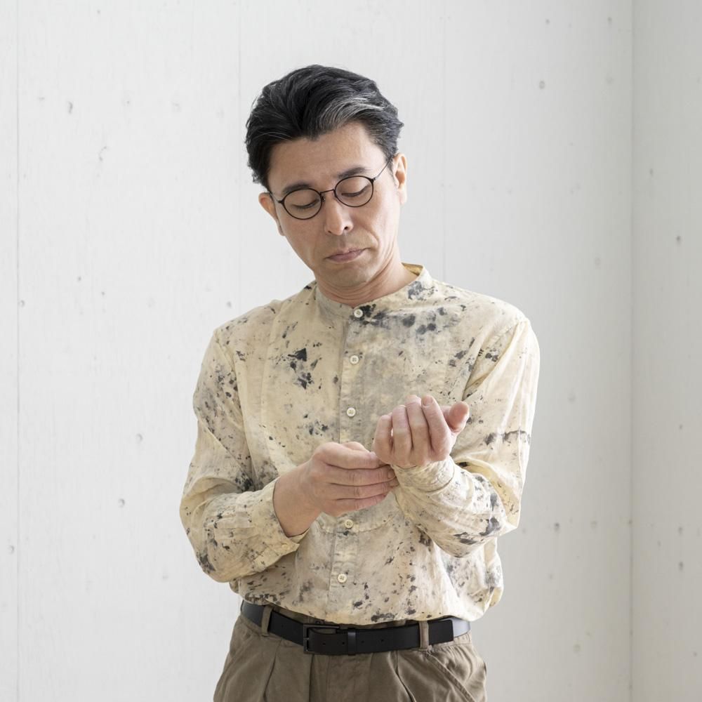 切替シャツシルクコットン Cold Stone （ WHITE / BEIGE ） - 公式 