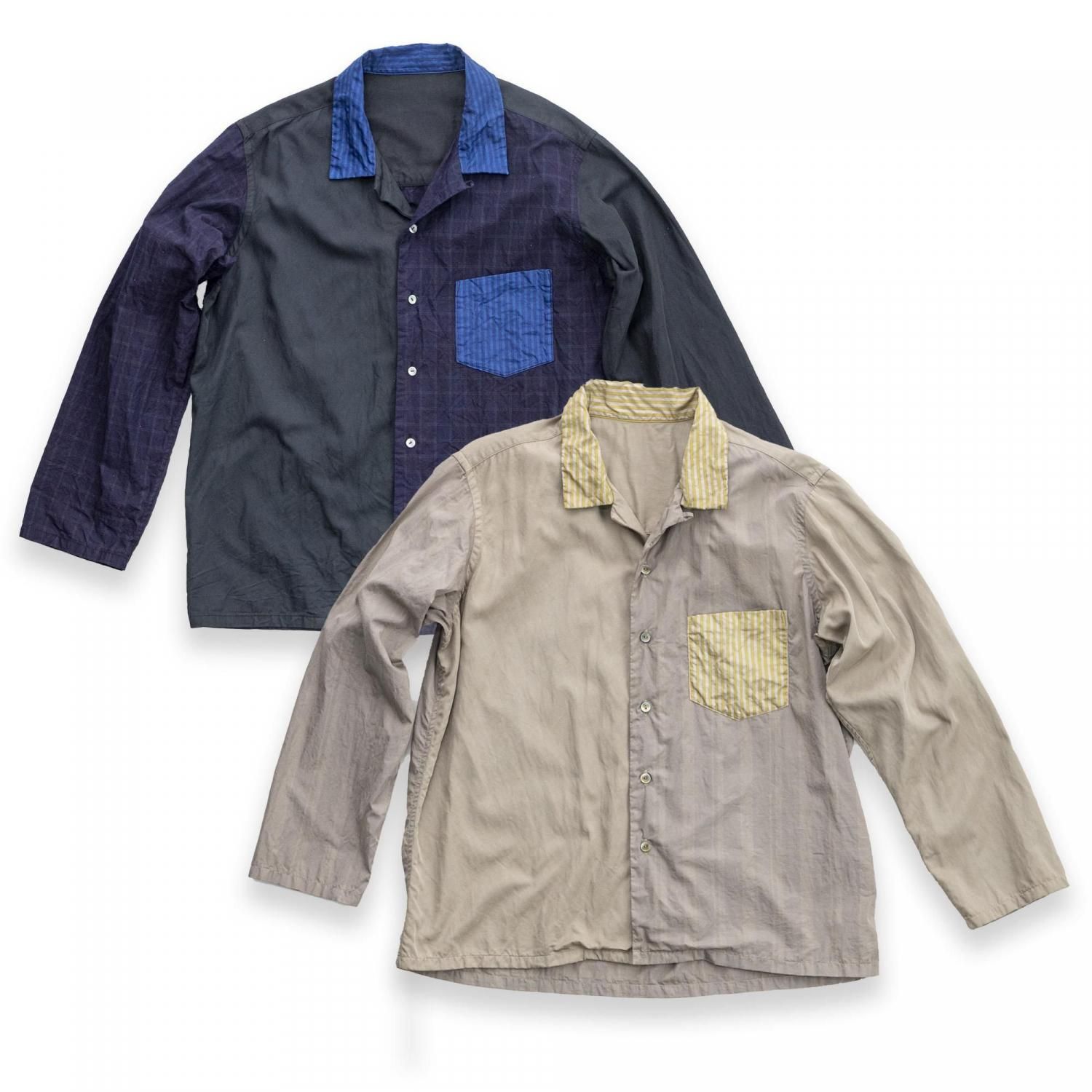 ͽʡPatch work shirt(Indigo / Light Mud)