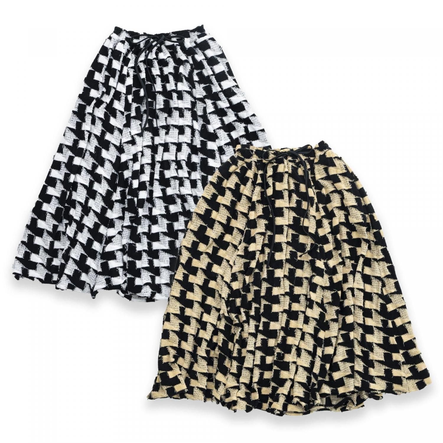 ͽʡSlit Gathered Skirt Woodpecker(White / Mud)