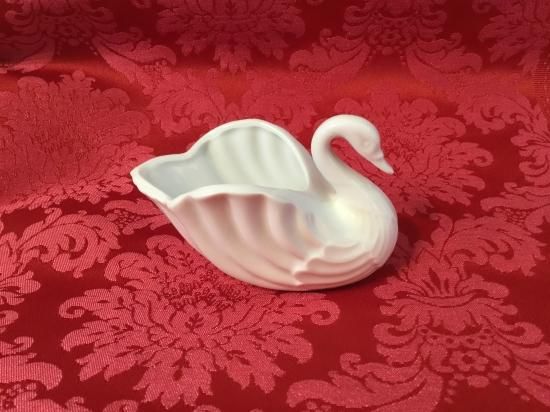スワン　陶器　置物　小物入れ　アンティーク スワン 陶器 置物 小物入れ アンティーク