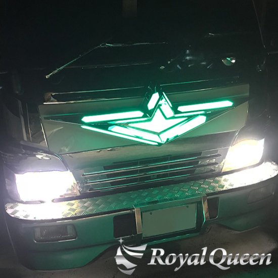 【大型商品】少し訳あり!FUSOバスマーク アンドン 鏡面 (プラ板 青)※LED無し【RQBM1-2】 - 【公式】トラックステンレスパーツ  シャンデリア専門店「Royal Queen」