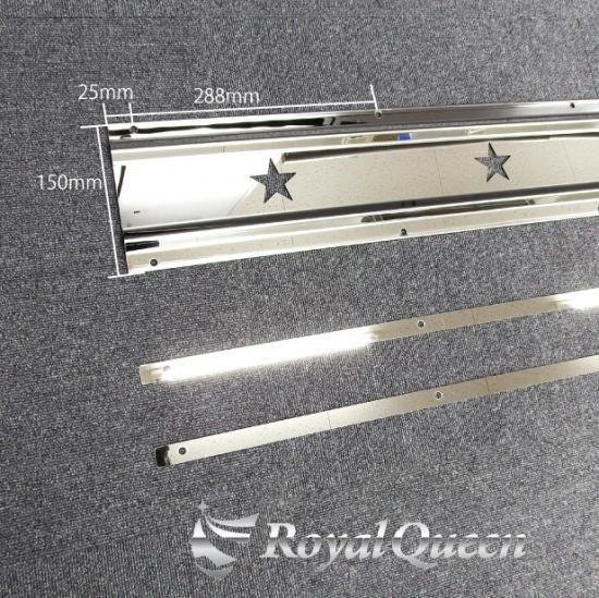 大型商品】泥除けステー ウエイト ステンレス飾り板 2350mm 鏡面