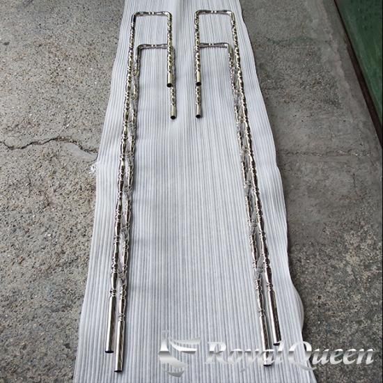 大型商品】汎用 絞りパイプ ハシゴ 32Φ 全長約2150mm ステー付き 梯子