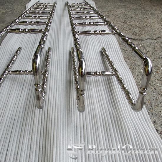 大型商品】汎用 絞りパイプ ハシゴ 32Φ 全長約2150mm ステー付き 梯子