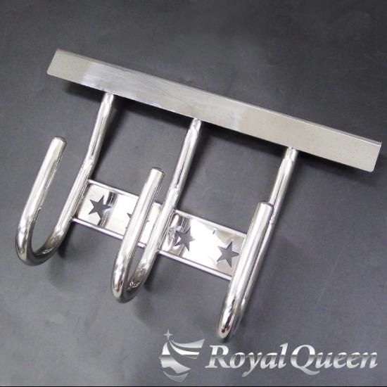 送料無料】汎用☆丸棒巻き 3連チェーンフック 鏡面 #1000 星【RQSH3