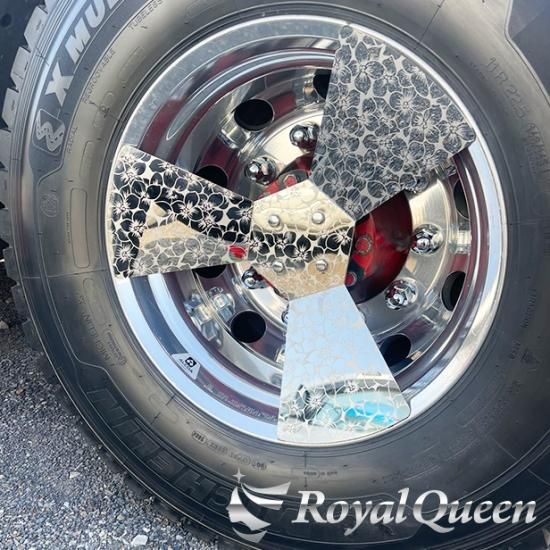 ホイールウロコスピナーデコトラ ホイールウロコスピナーデコトラ 一文字型 ホイールスピンナー 1セット