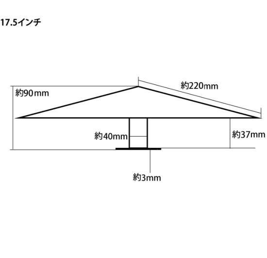 鏡面ステンレス製　中型車用17.5インチ　ホイール一文字スピンナー artfriend_af376-bkt