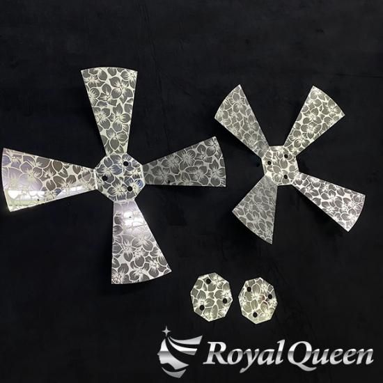 送料無料】4枚羽 プロペラ スピンナー ブーゲンビリア柄 17.5インチ