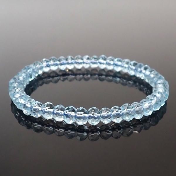 ディワリSALE】ブルートパーズ ボタンカット 4x6mm 内周15.5cm