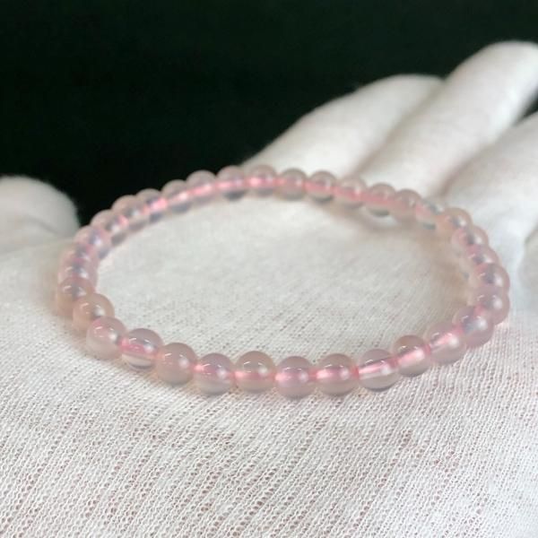 ピンクカルセドニー 6mm 内周16cm ブレスレット Y017 ヒカリカンパニー公式webショップ 天然石の専門店