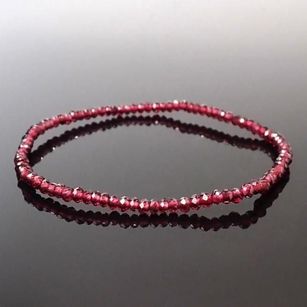 天然石　ボタンカット　ガーネット　ブレスレット 商品紹介①1月の誕生石「ガーネットのボタンカットブレスレット」