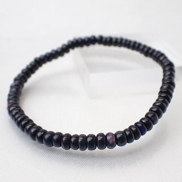 スギライト ボタン 4 - 4.5mm 内周15cm ブレスレット [X6008